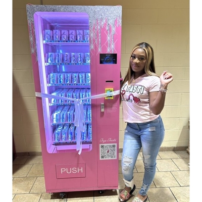 Cheaper Price Small Vending Machine Customized pink Vending Machine for False Lashes and Cosmetic Items with Coin Cash apple Pay