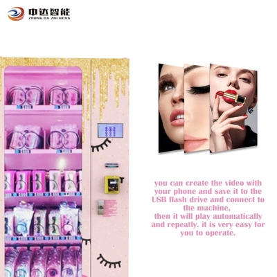 Zhongda Custom Design Pink Small False Lashes Hair Bundles Wigs Beauty Vending Machine in Shopping Mall