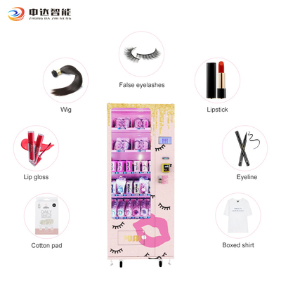Zhongda Custom Design Pink Small False Lashes Hair Bundles Wigs Beauty Vending Machine in Shopping Mall